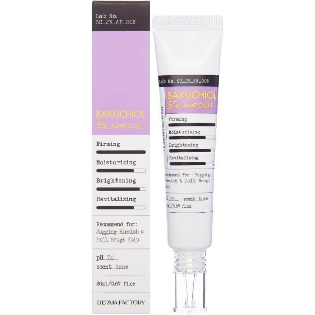 Сироватка Derma Factory Bakuchiol 5% Ampoule 30мл, фото 5 Сироватка Derma Factory Bakuchiol 5% Ampoule 30мл, фото 5